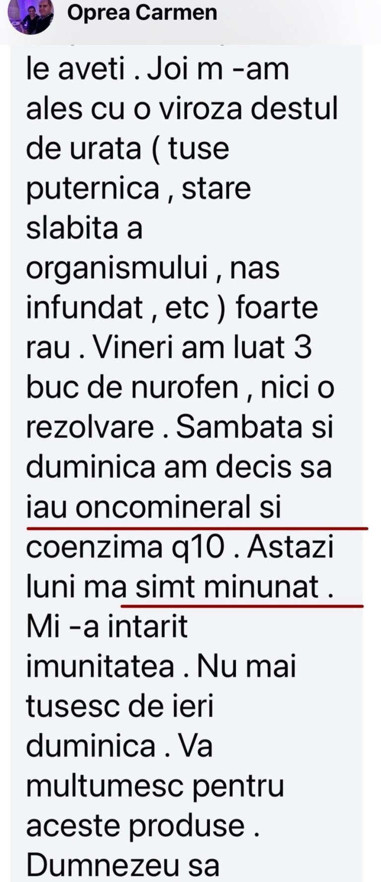 Rezultat pacient